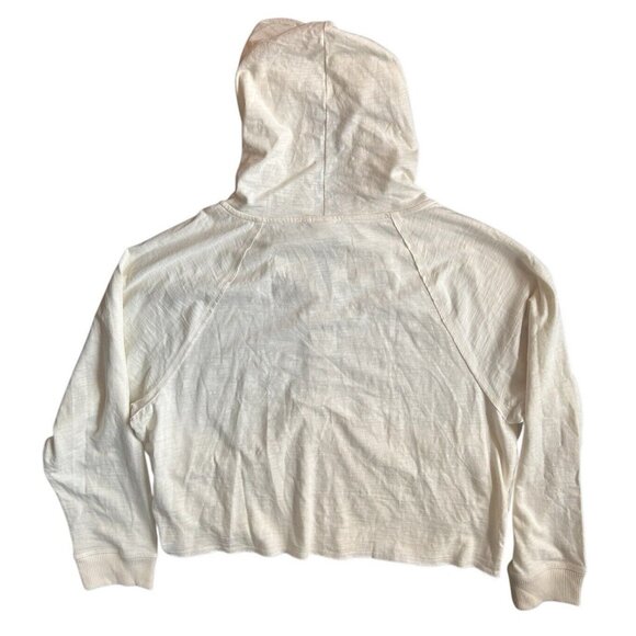 Victoria's Secret Pink Lounge Slub Cotton Full Zip Hoodie Cream Ivory Pockets XL - Picture 7 of 7